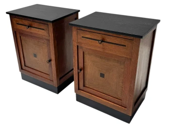 Two Art Deco Modernist Nightstands or Bedside Tables, 1920s